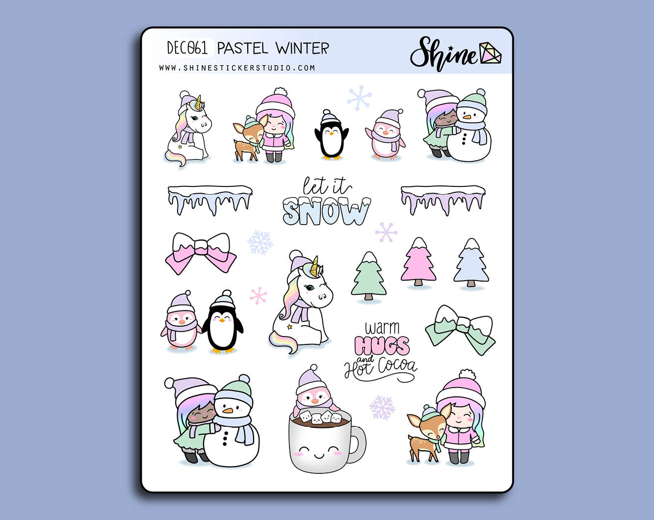 Pastel Winter Deco Stickers – Shine Sticker Studio