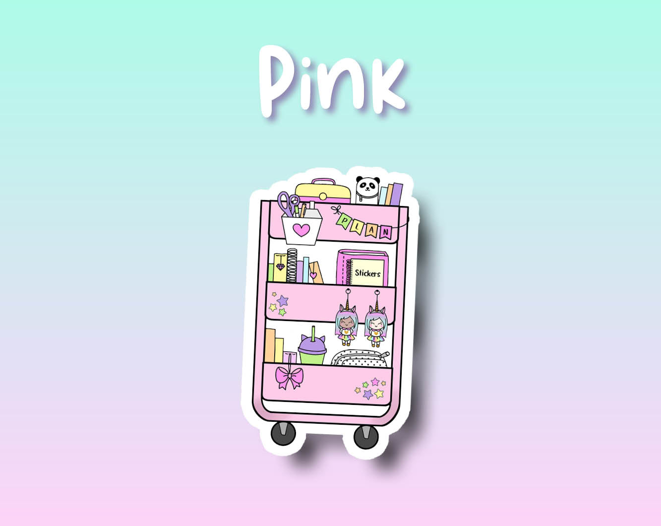 Planner Cart Sticker DIE CUT Collection – Shine Sticker Studio