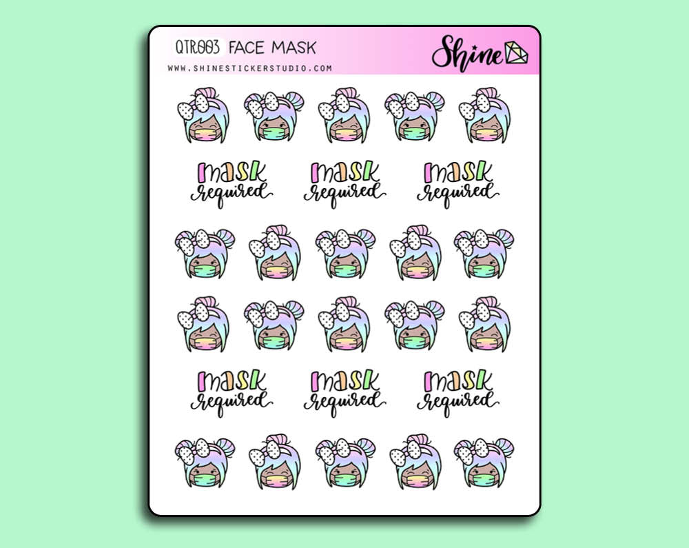 CLEARANCE Face Mask Stickers – Shine Sticker Studio
