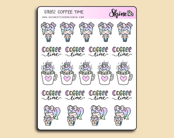 Coffee Time Luna Stickers