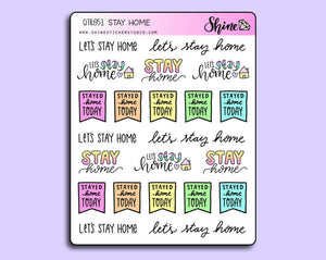 Black and All Colors Stay Home Stickers By Shine Studio