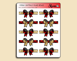 CLEARANCE: Buffalo Plaid Bow Header Stickers