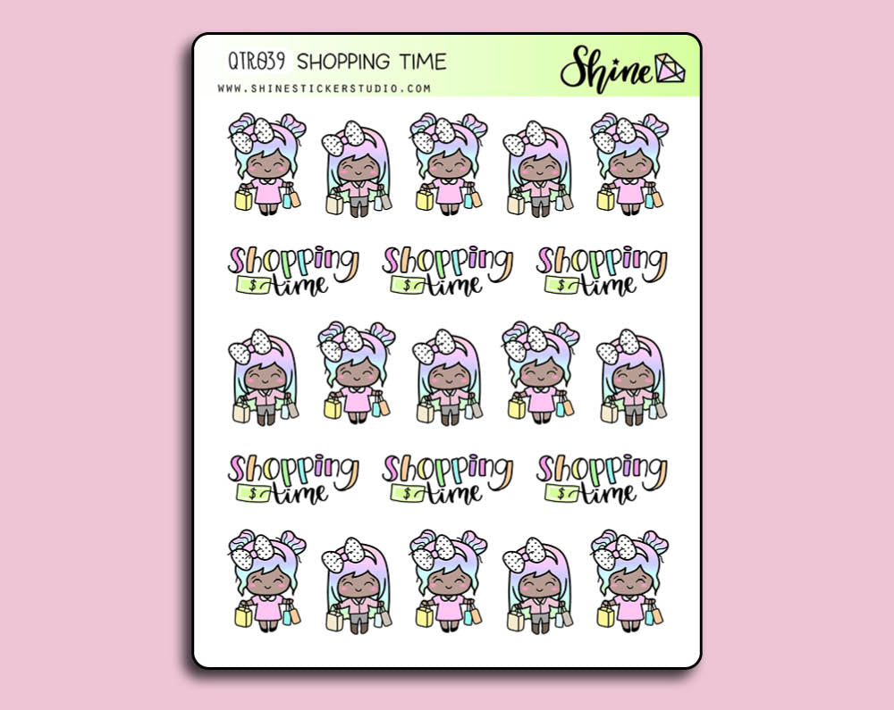 2 Dollar Tuesday - Shopping Time Luna Stickers – Shine Sticker Studio