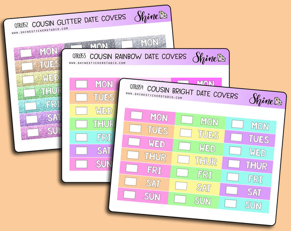 Colorful Hobonichi Cousin Date Covers Created By Shine Sticker Studio