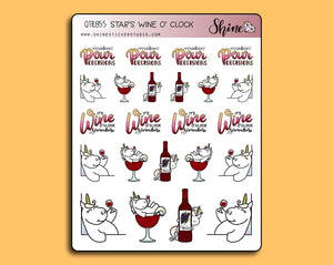 Star's Wine o' Clock Deco Stickers