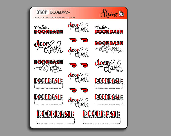 DoorDash Food Delivery Stickers By Shine Studio 