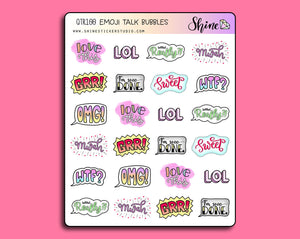 Colorful & Nice Emoji Talk Bubble Stickers By Shine Sticker Studio 