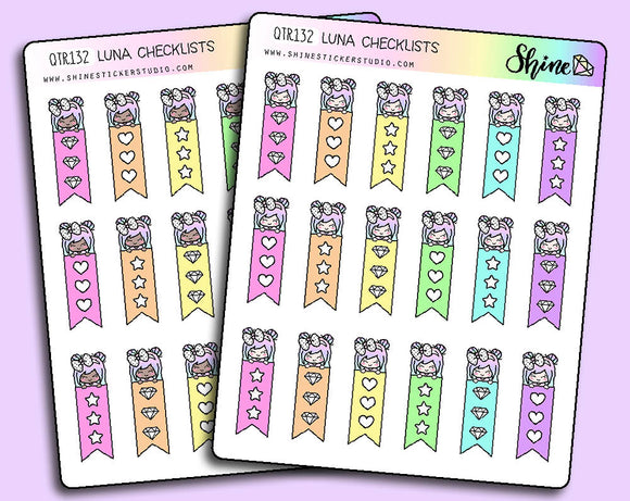 Colorful and Bright Luna Checklist Stickers By Shine Sticker 