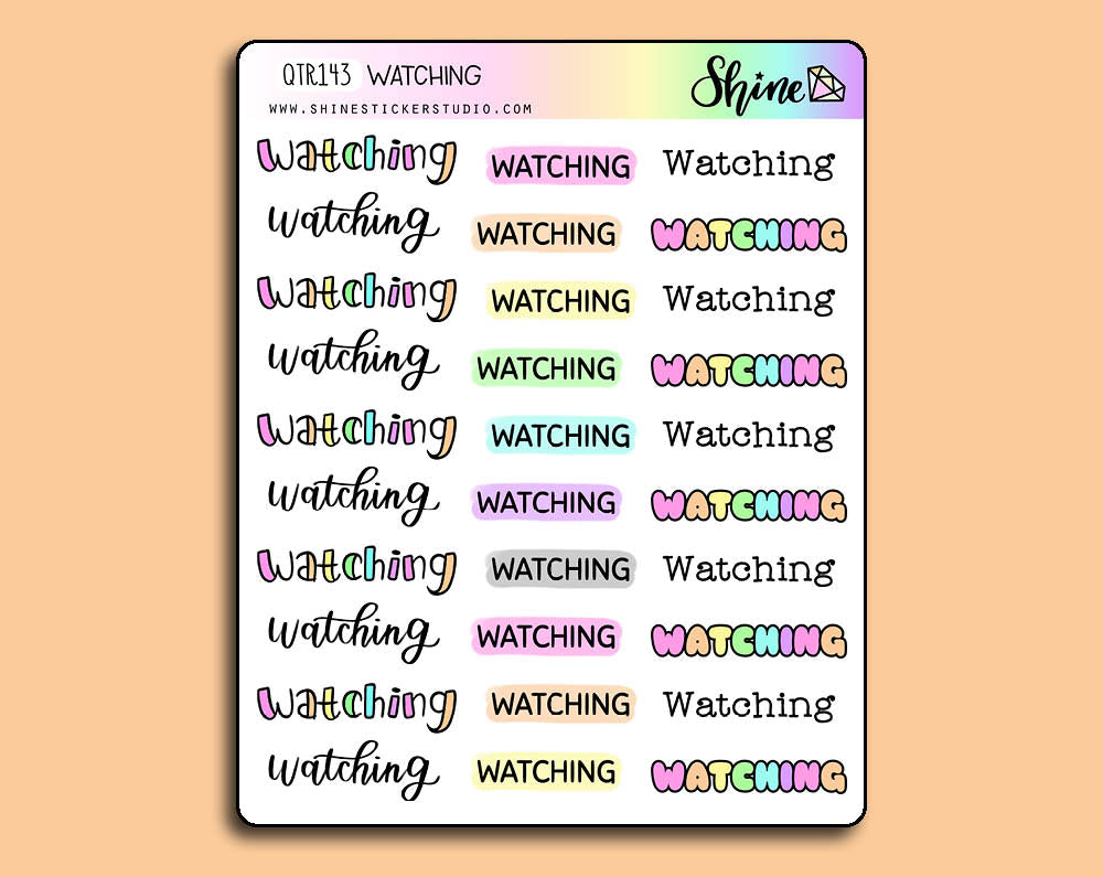 Wathcing Sticker Watching Stickers – Shine Sticker Studio