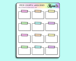Colorful Washi Box Stickers By Shine Sticker Studio 