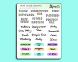 Colorful College Essentials Words Stickers  By Shine Sticker Studio