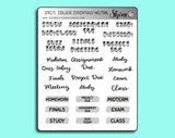 Neutral College Essentials Words Stickers By Shine Studio