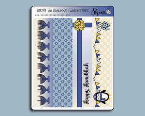 A6 Hanukkah Washi Strip Stickers By Shine Sticker Studio