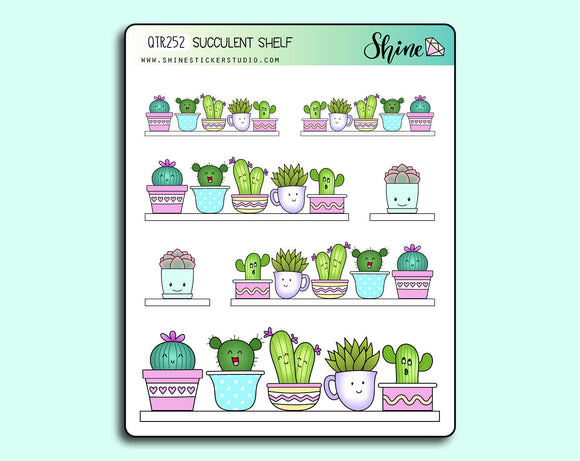 Succulent Shelf Stickers