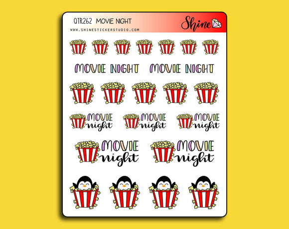 Movie Night Stickers - Deco Stickers