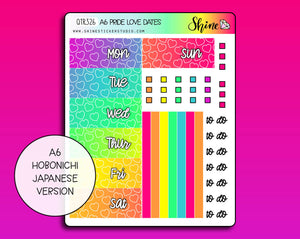 A6 Pride Love Hobonichi Date Cover Stickers