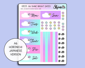 A6 Shine Bright Hobonichi Date Cover Stickers