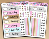 A6 Coffee Time Hobonichi Date Cover Stickers