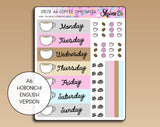 A6 Coffee Time Hobonichi Date Cover Stickers