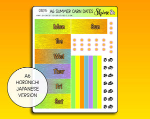 A6 Summer Cabin Hobonichi Date Cover Stickers
