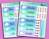 A6 Luna Mermaid Hobonichi Date Cover Stickers