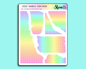 Torn Paper Grid Stickers