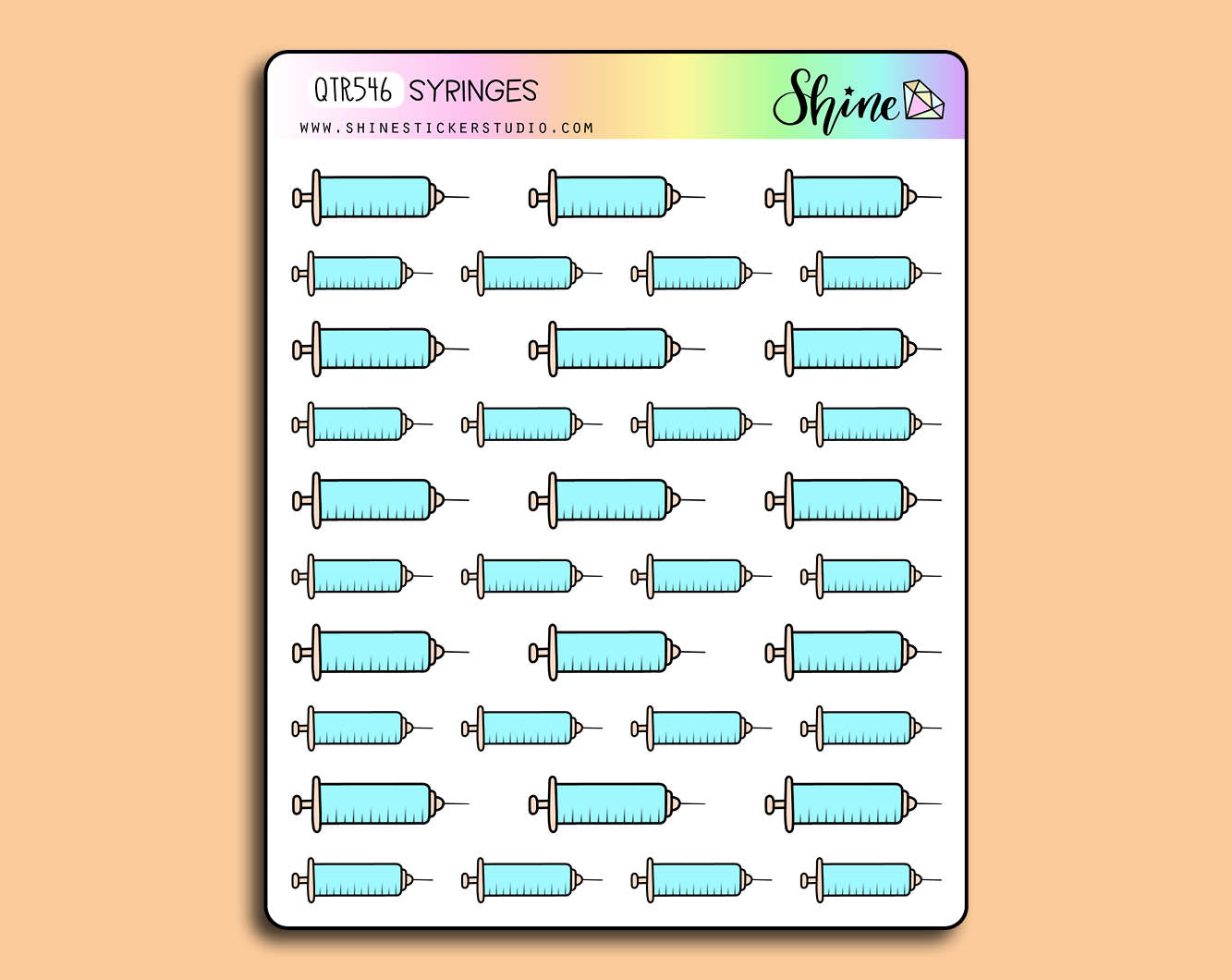 Syringe Labelling Sticker Syringe Deco Stickers – Shine Sticker Studio