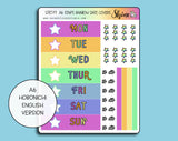 A6 Star's Rainbow Hobonichi Date Cover Stickers