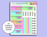 A6 Happy Birthday Hobonichi Date Cover Stickers