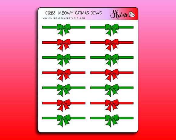 Meowy Catmas Bow Header Stickers