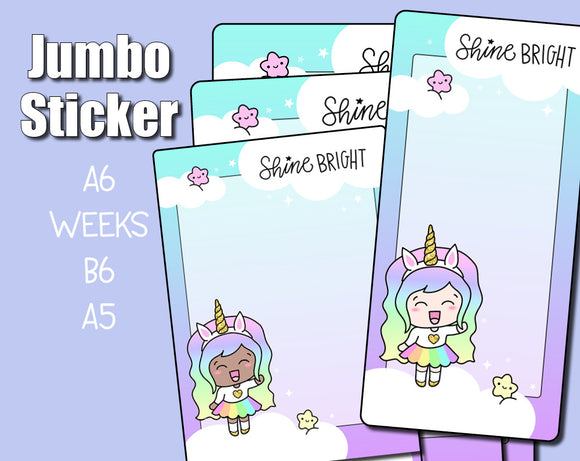 Shine Bright Luna Unicorn Jumbo Sticker