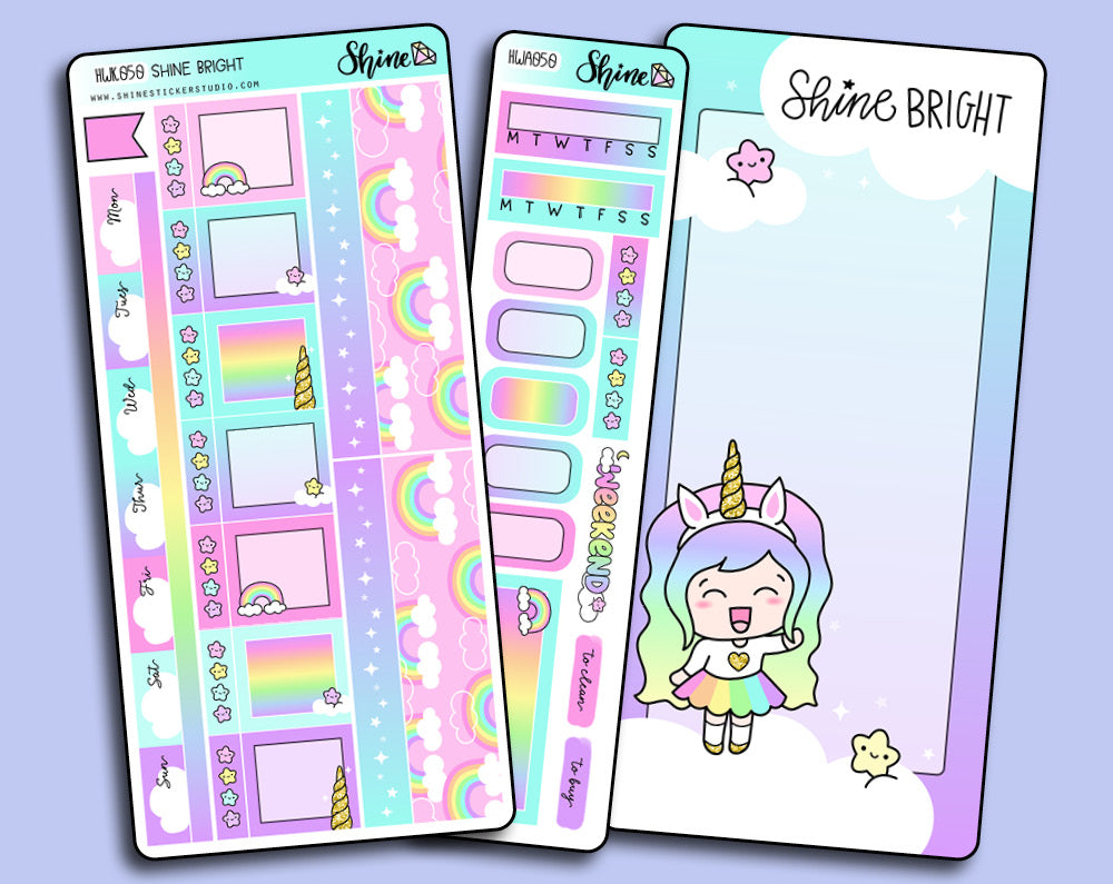 Shine Bright Hobonichi Weeks Sticker Kit Shine Sticker Studio