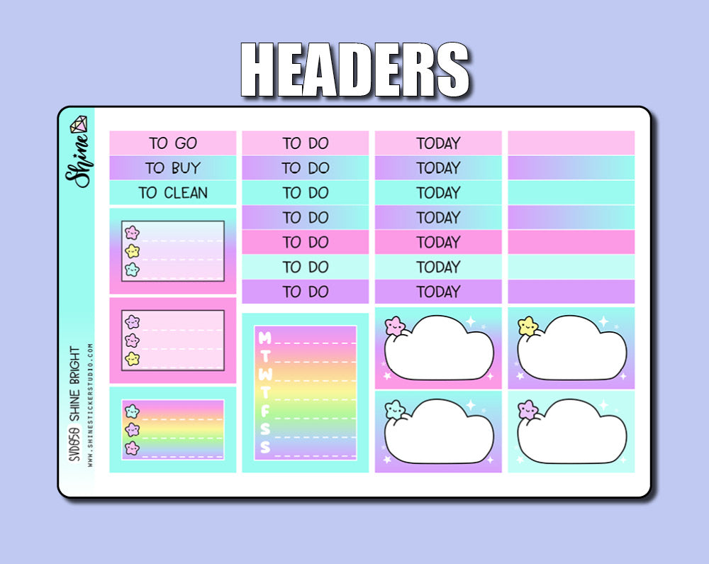 Shine Bright Vertical Weekly Sticker Kit – Shine Sticker Studio