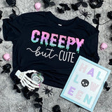 Creepy But Cute Pastel Goth Halloween Women's Crop Top Shirt