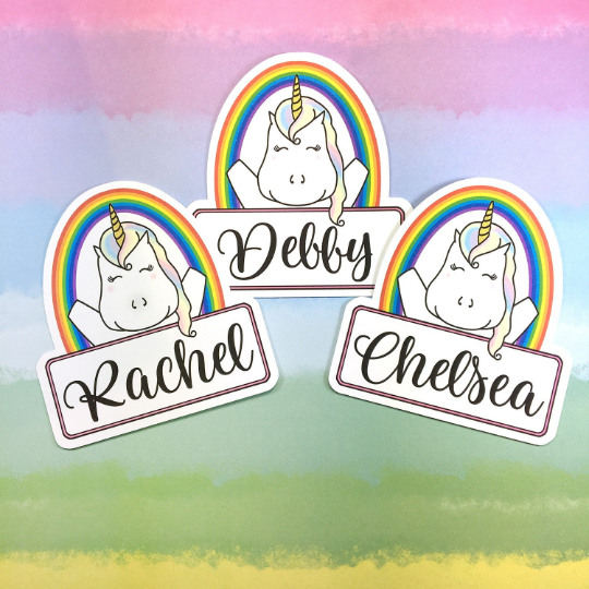 Custom Name Star Rainbow Sticker Die Cut – Shine Sticker Studio