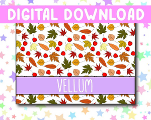 Vellum Patterned Paper Digital Download - Autumn Theme