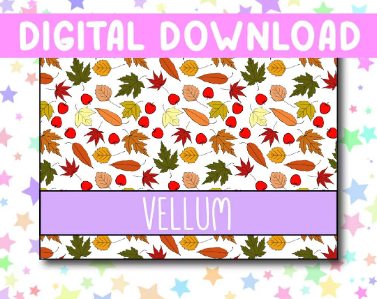Vellum Patterned Paper Digital Download - Autumn Theme