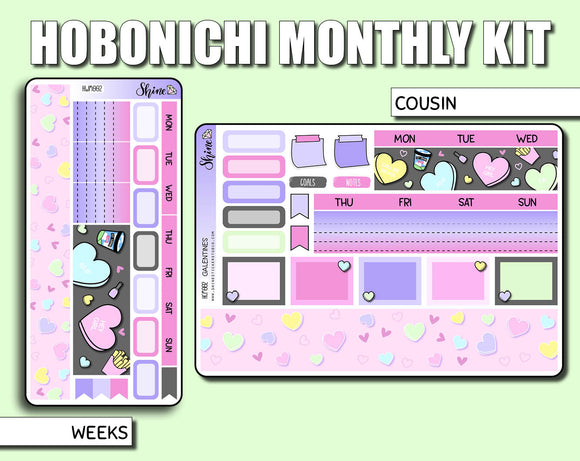 Undated Galentines Monthly Kit - Hobonichi