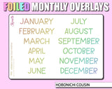 Hobonichi Cousin Foiled Month Stickers By Shine Studio