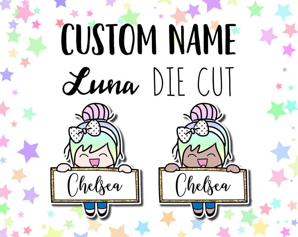 Luna Lettering Sticker Custom Name Luna STICKER Die Cut – Shine Sticker Studio
