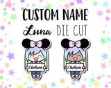 Mouse Ears Custom Luna STICKER DIE CUT