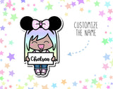 Mouse Ears Custom Luna STICKER DIE CUT