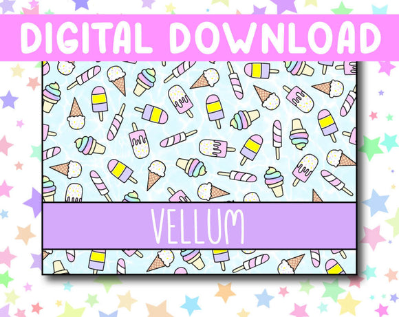 Frozen Treats Vellum Patterned Paper Digital Download