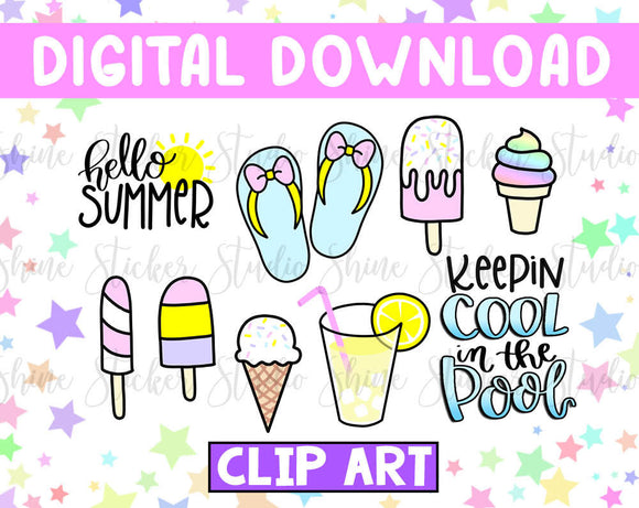 Die Cuts/Clip Art Digital Download - Pool Day