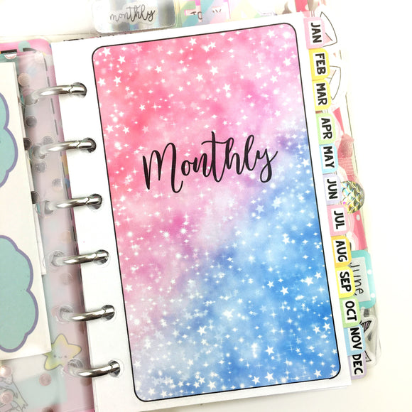 Pocket Rings Undated Monthly Printable Insert DIGITAL DOWNLOAD