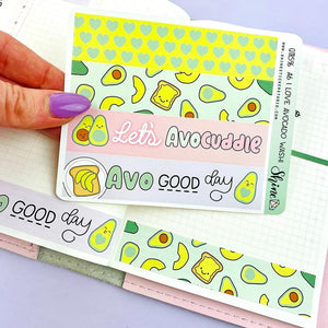 A6 I Love Avocado Washi Strip Stickers