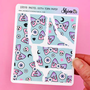 Pastel Goth Torn Paper Stickers