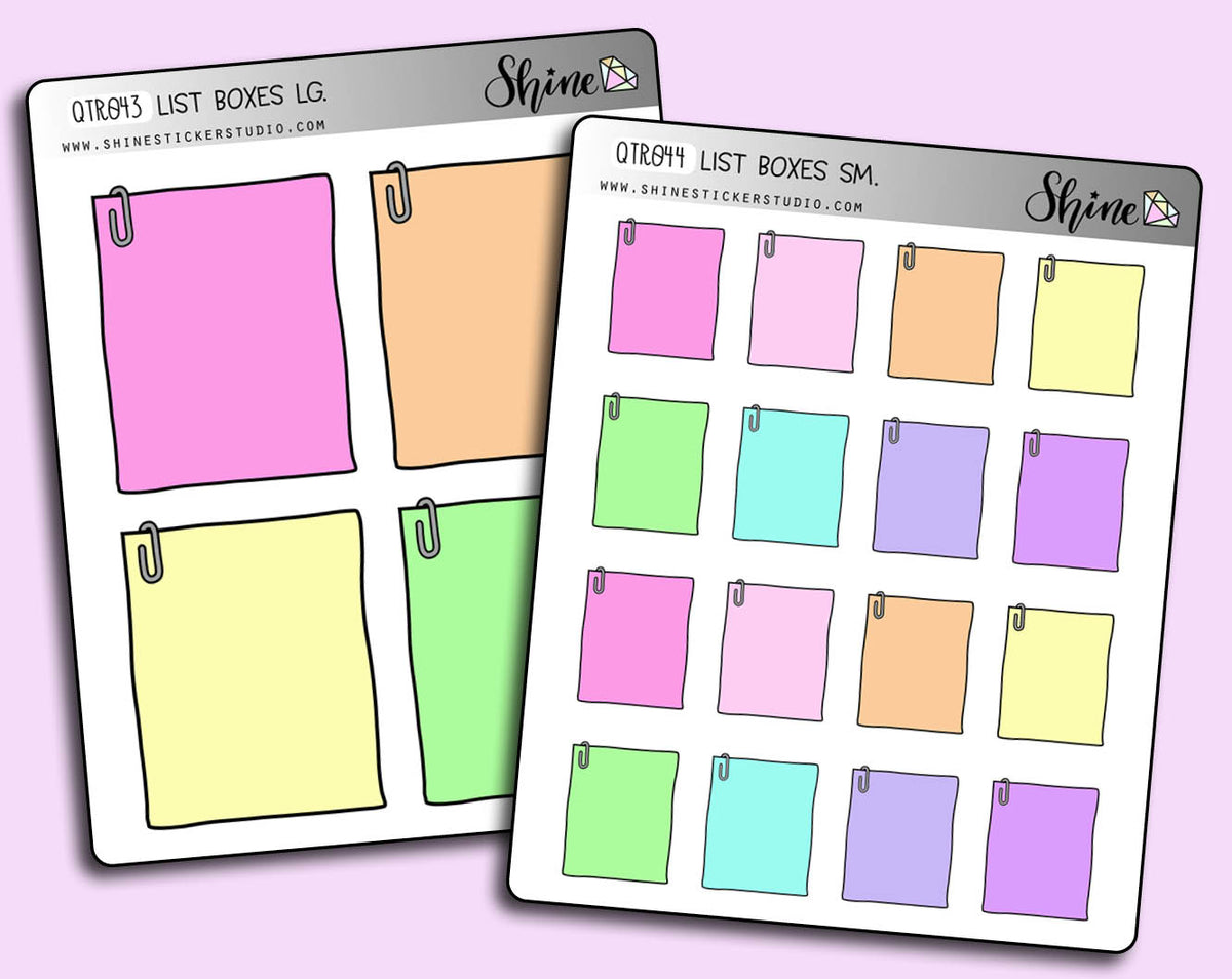 List Boxes Deco Stickers – Shine Sticker Studio