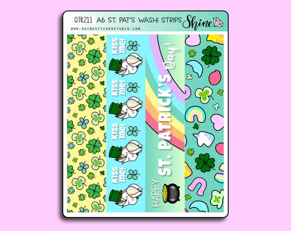 A6 St. Patrick's Day Washi Strip Stickers