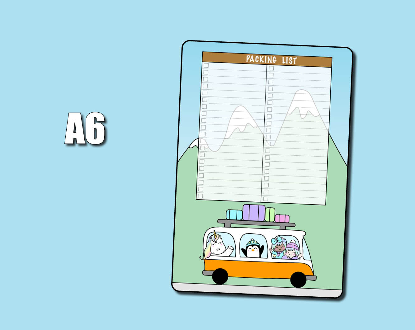 Packing List Inside Sticker CLEARANCE Winter Vacation Packing List Jumbo Sticker – Shine Sticker Studio